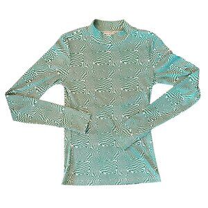 llQUAL Abstract Graphic Psychedelic Hypnotic High Neck Top S